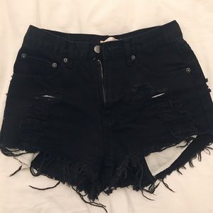 Black Denim Shorts - Sabo Skirt